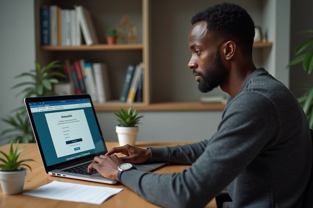 Médecin consultant le portail Adeli en ligne sur son ordinateur portable pour vérifier son inscription en France